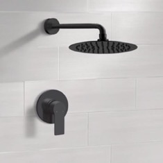 Matte Black Rain Shower Faucet Set, Rain Shower Head, Shower Faucet